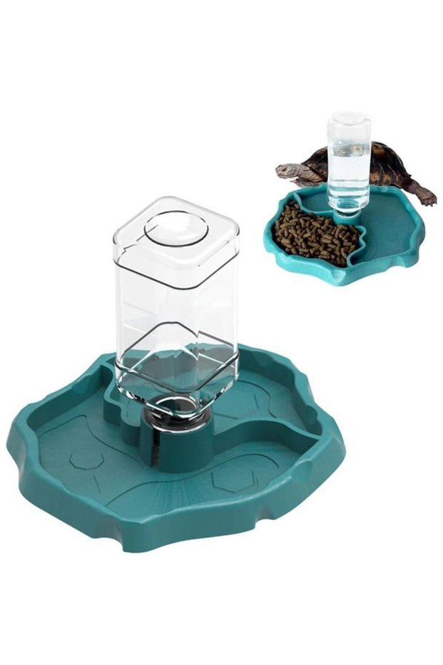 Reptile and turtle water dispenser, 2-in-1 turtle water dispenser, turtle tank and water bowl, turtle and reptile accessories