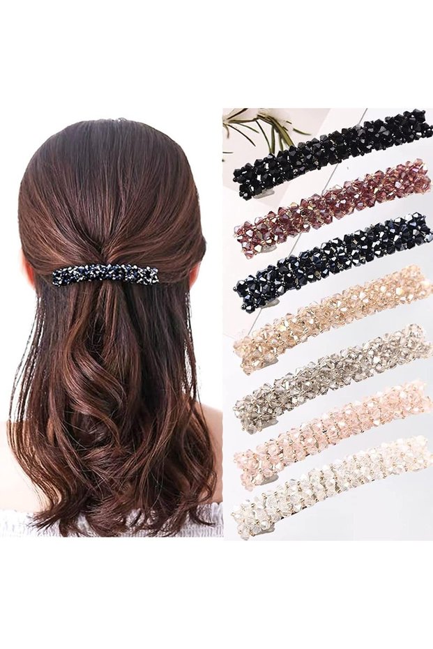 6 leaf-shaped hair clips, metal design, girls' hair clip accessories