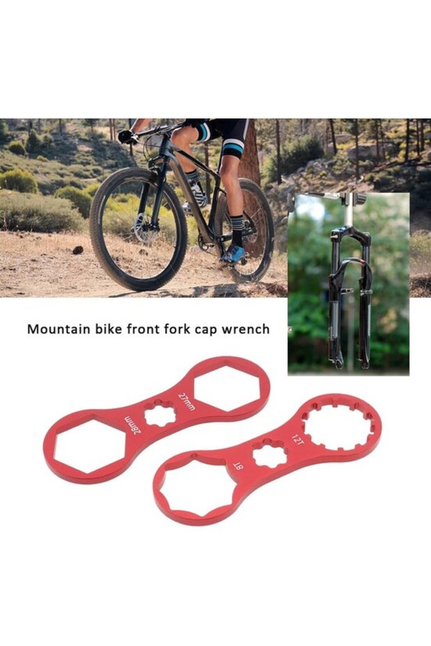 4 Pcs Bicycle Front Fork Repair Double Socket Wrench Disassembly Tool (Red/Blue)