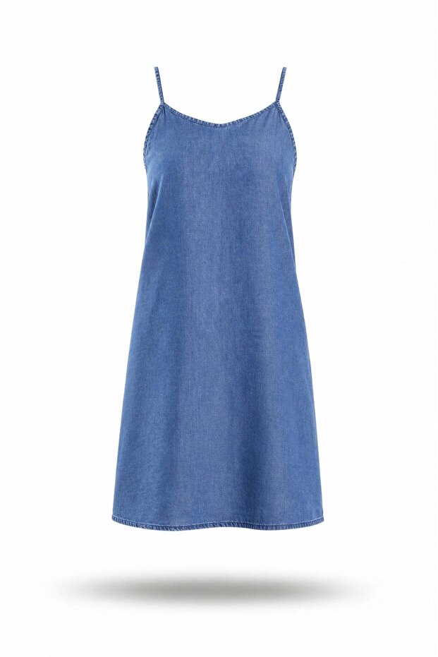 Blue Strappy Tencel Dress 00823