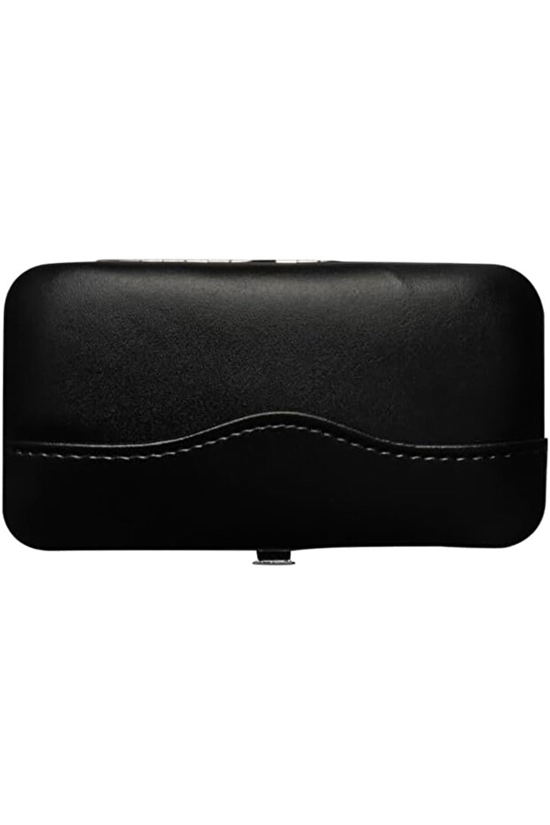 Faux leather tweezers storage bag, eyelash extension scissors, empty box, eyelash brush, tweezers trimming tools, black