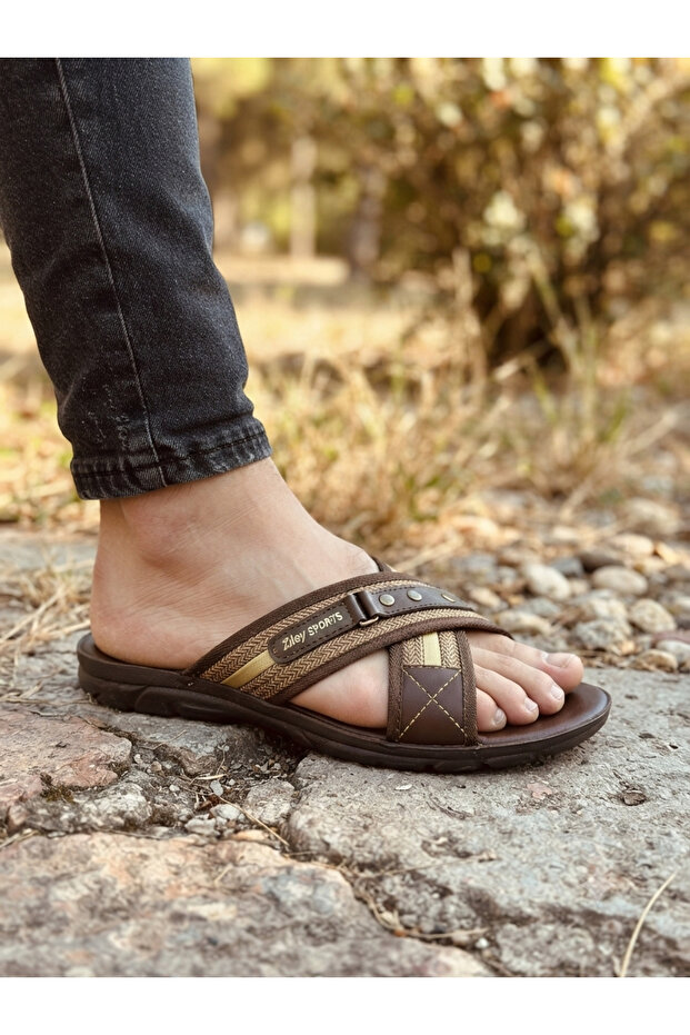 Men's Guest Slippers Home Street Balcony Garden Comfortable Model Wicker Belted Slippers