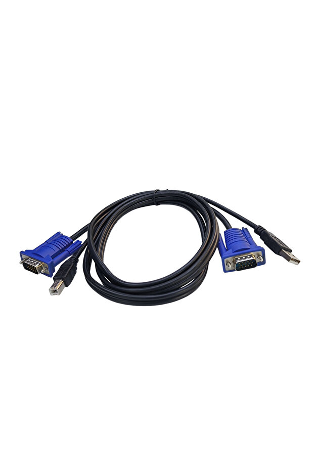 كابل محول طابعة USB KVM Switch VGA بطول 1.4 متر