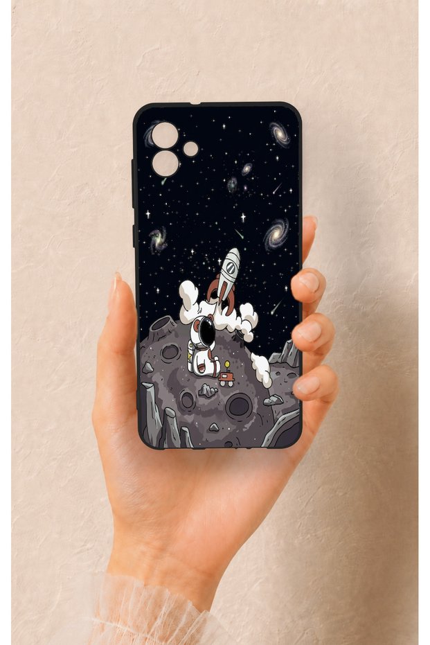 Samsung A04 Compatible Space Astronaut Patterned Silicone Case