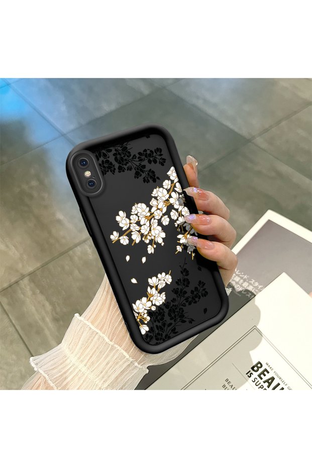 iPhone X/Xs Compatible Black Silicone Case with Shockproof Camera Protection
