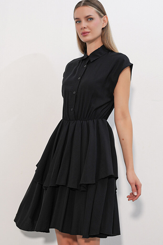 فستان نسائي بدون أكمام 2622 - أسود