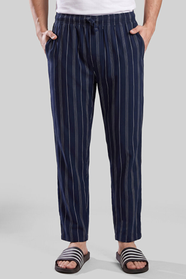 Striped Lounge Pants with Drawstring Waist