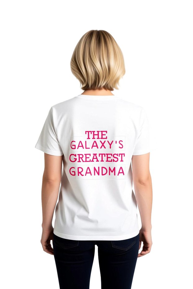 Women's Retro Printed T-Shirt the Greatest of the Galaxy Lettering Short Sleeve Round Neck Cotton Casual