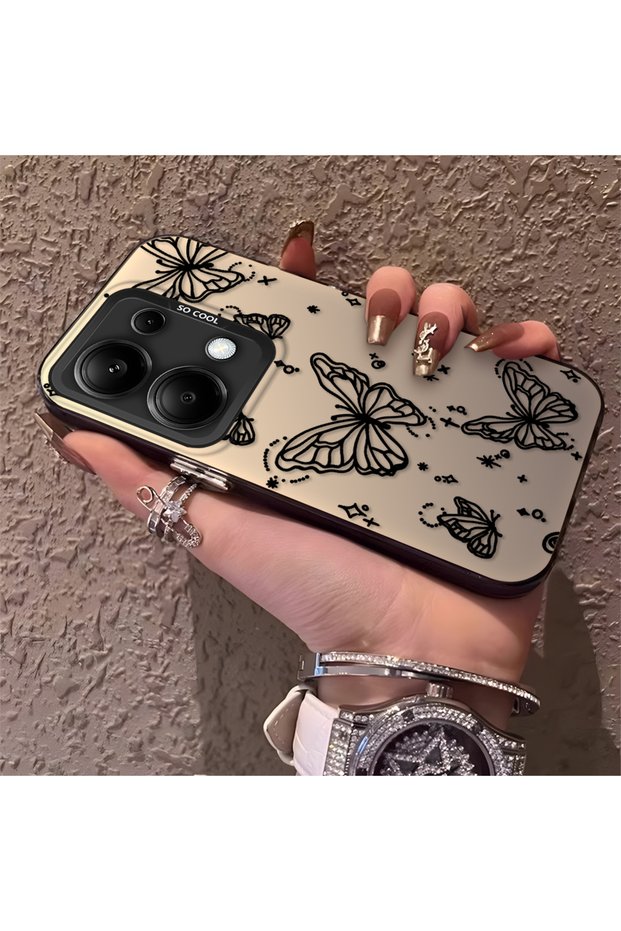 Redmi Note 14S Compatible Elegant Night Style Butterfly Case, Durable Protective Case for Daily Use