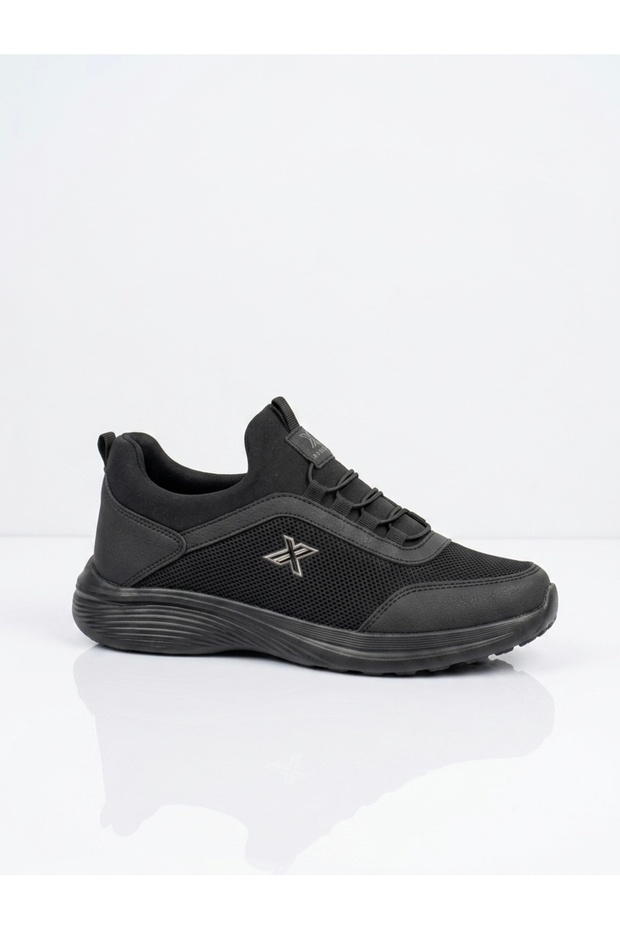 Men's Black Laceless Daily Walking Sports Shoes Elastic Lightweight Orthopedic Sole 4194