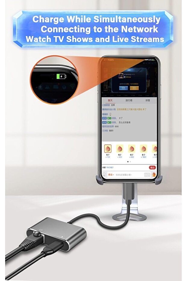 URBAN USB C to Ethernet Adapter with PD 60W Charging - Plug and Play, 1000Mbps LAN Network Support