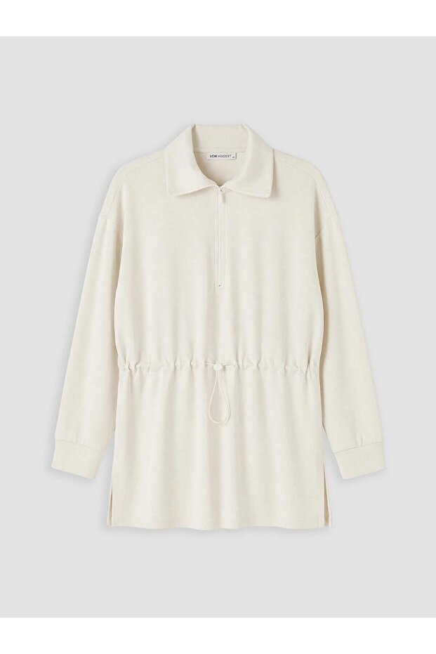 High Collar Oversize Women's Sweatshirt Tunic (W6)