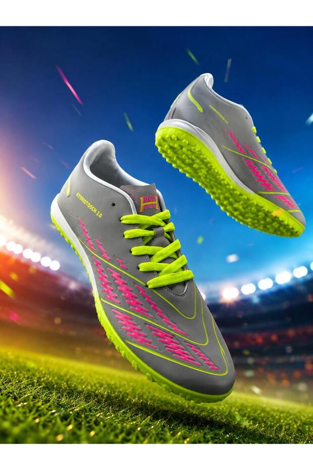 Acarbey Astroturf Field Shoes Gray & Pink