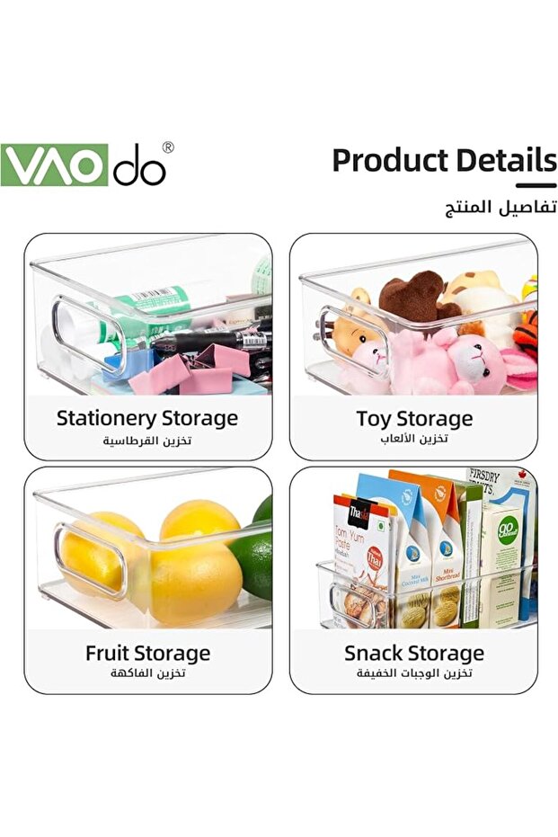 Refrigerator Organizer with Lids, Stackable Fruit Storage Containers, Vegetable Strainers Box - 7