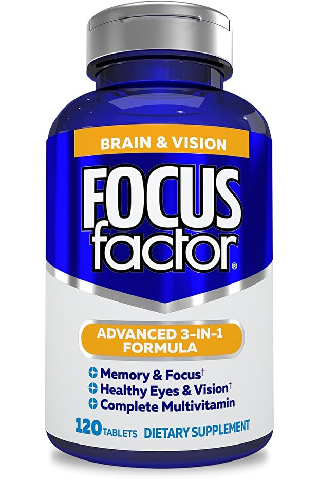 Adults Brain and Vision Supplement, 120 Count - Eye Vitamin, Mineral Supplement & Complete Multivitamin w/Lutein & Zeaxanthin – Brain Supplement for Focus, Concentration, Memory