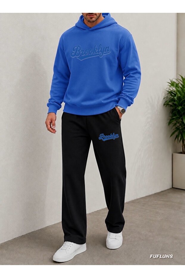 Brooklyn Printed Men's Hooded Tracksuit Set