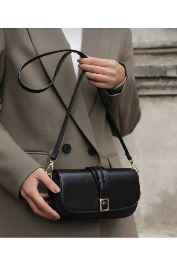 Women's Buckle Leather Crossbody Shoulder Bag