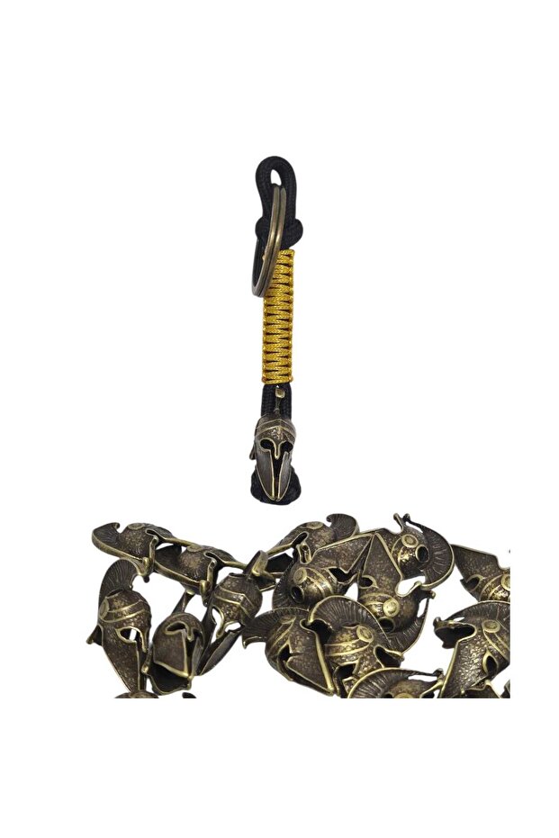 Gladiator Beaded Keychain Mustard Yellow Knitted