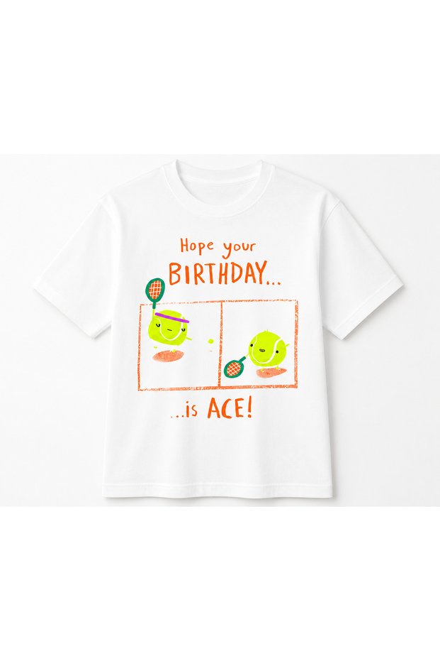 Unisex Oversize Tennis Printed T-Shirt 100% Cotton Tennis Themed Comfortable Fit Short Sleeve T-Shirt