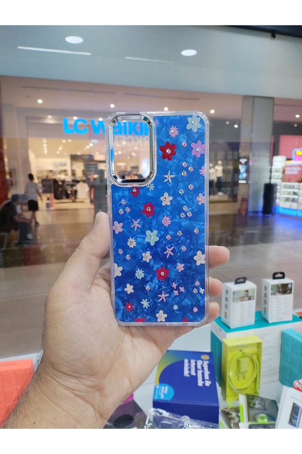 Samsung Galaxy A13 Daisy Shine Stone Flower Patterned Shiny Case