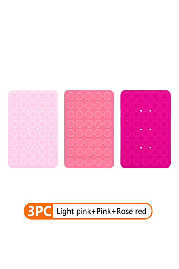 3pcs Set 1 Silicone Suction Cup Phone Holder Multi-Functional Anti-slip Mobile Fixture Pad Double Si