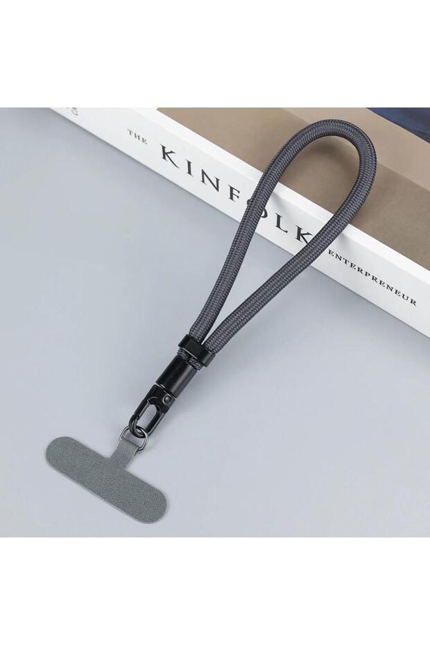 Gray Universal 360-Degree Rotation Phone Lanyard Short Wrist Strap Durable Mobile Phone Strap For iP