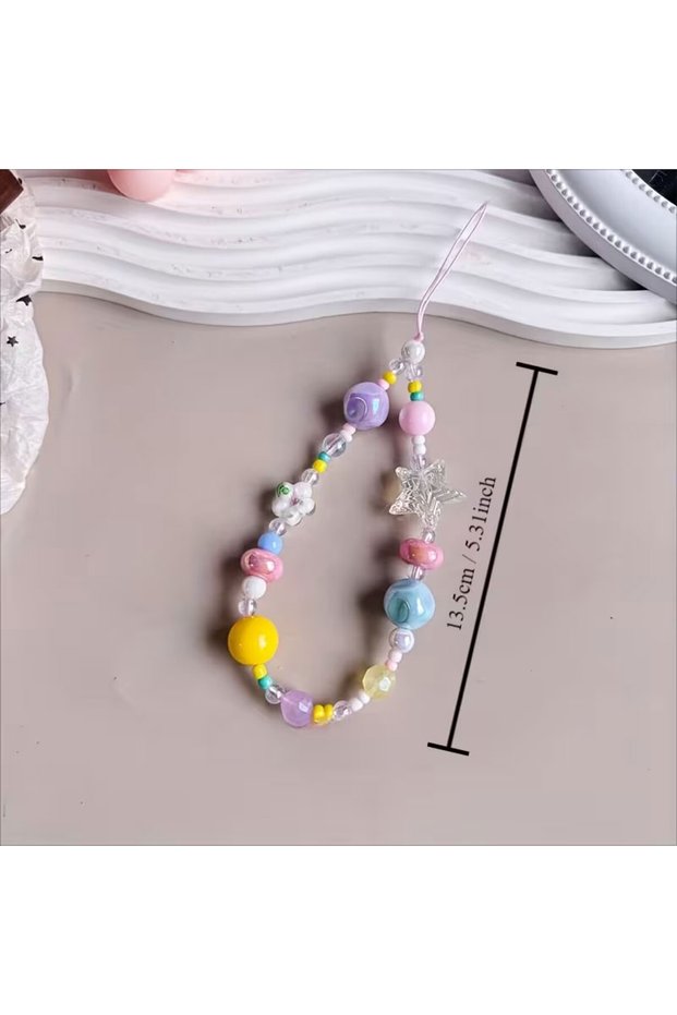 Colorful Dopamine-Style Phone Lanyard for Women, Short Wrist Strap, Suitable for Daily Wear, Colorfu