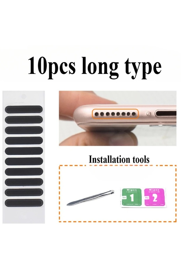 10pcs long type Phone Speaker Earpiece Dust Mesh Stickers - Ultra Thin Universal Adhesive Anti Dust