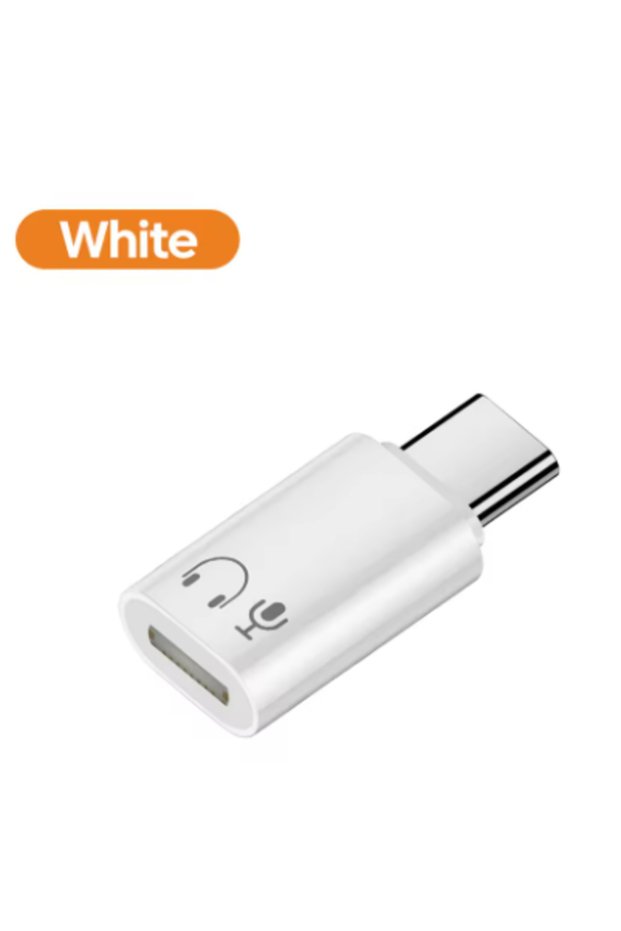 white USB C To 8 Pin Adapter Type C To 8 Pin Audio Converter Headphone Earphones Converter for iPhon