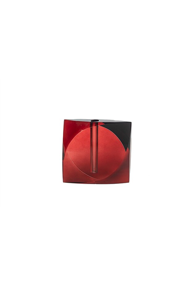 Crystal Red Vase 16X17Cm