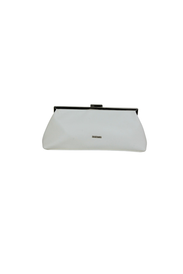 Duki Daso White Women's Clip-On Portfolio and Handbag |   Summer T8387 White with Single Compartment and Pocket