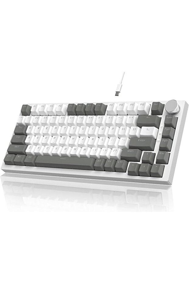 لوحة مفاتيح ميكانيكية ATTACK SHARK Ajazz AK820 مع مقبض تحكم CNC، لوحة مفاتيح 75% بتركيب Gasket