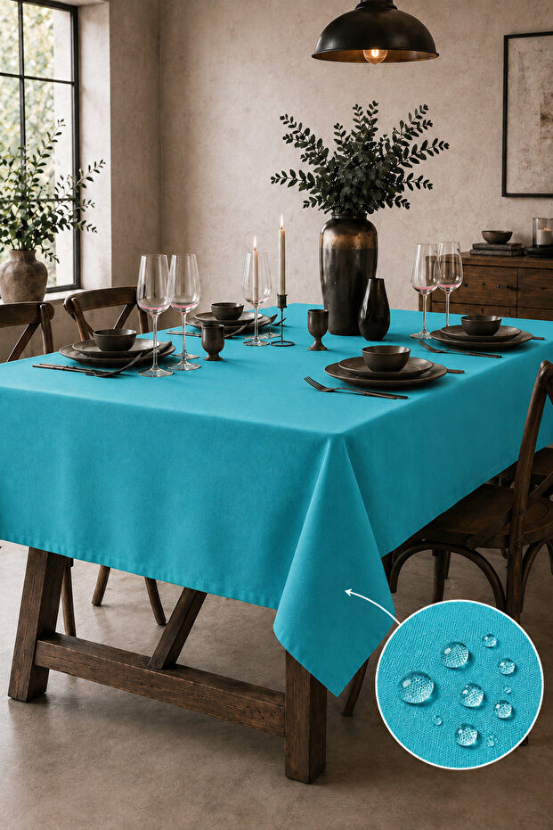 1. Premium Duck Fabric Living Room and Dining Table Cover – Liquid-Resistant, Stain-Proof, Washable