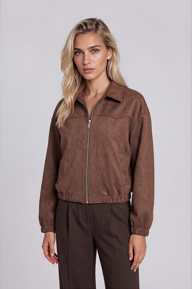 Suede Bomber Jacket