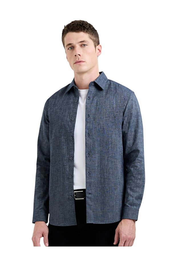 Men Structured Regular Fit Shirt