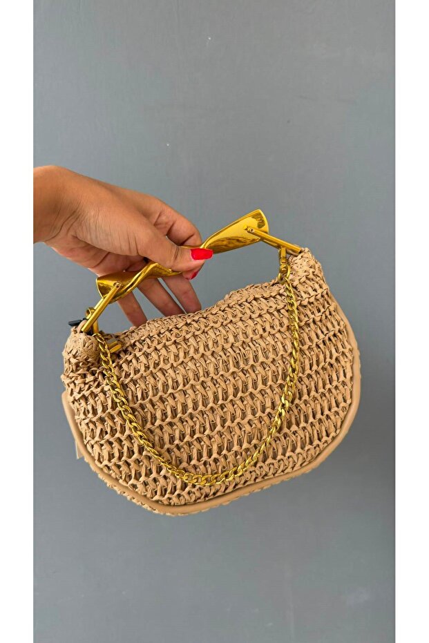 Camel Straw Bag Cnt001