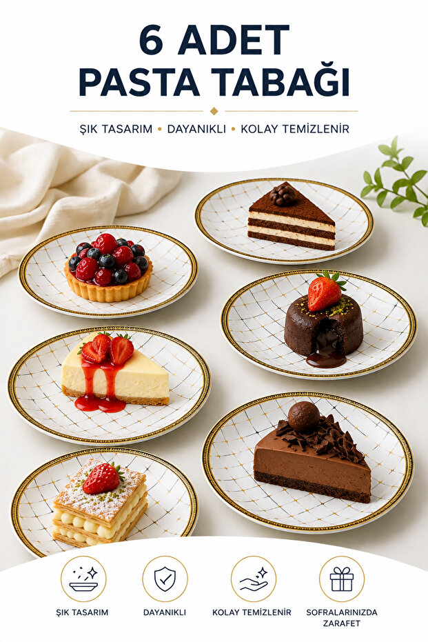 6'lı Pasta Tatlı Tabağı