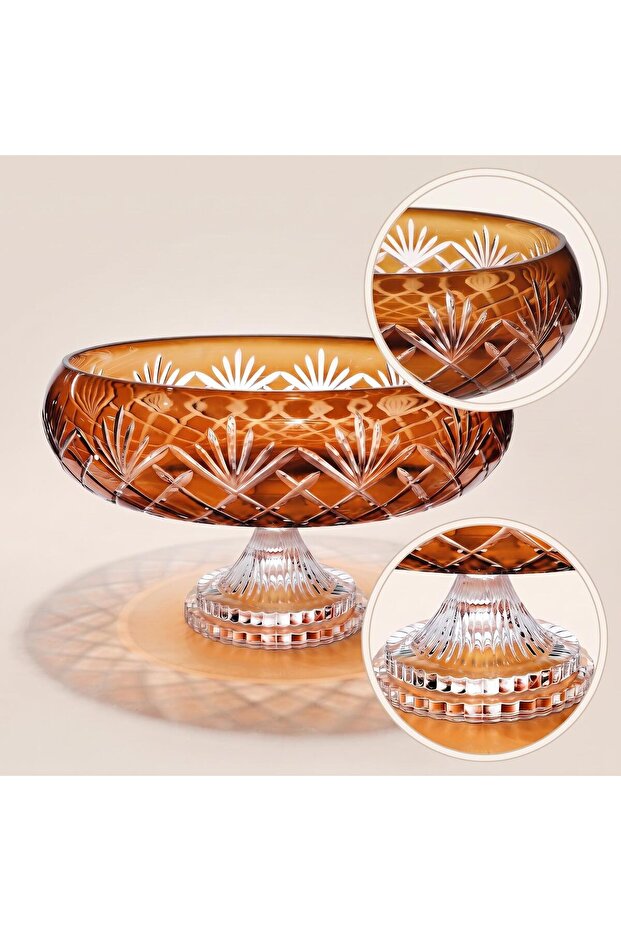 Crystal Decor Handcrafted Water Lily Glass Bowl - Presentation Bowl - 28cm