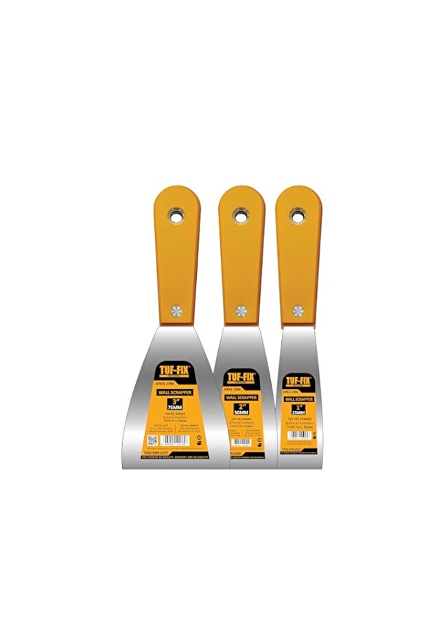 TFXWS107250 TUFFIX 3 Inch (75 mm) Plastic Handle Scraper with Mirror Finish Blade