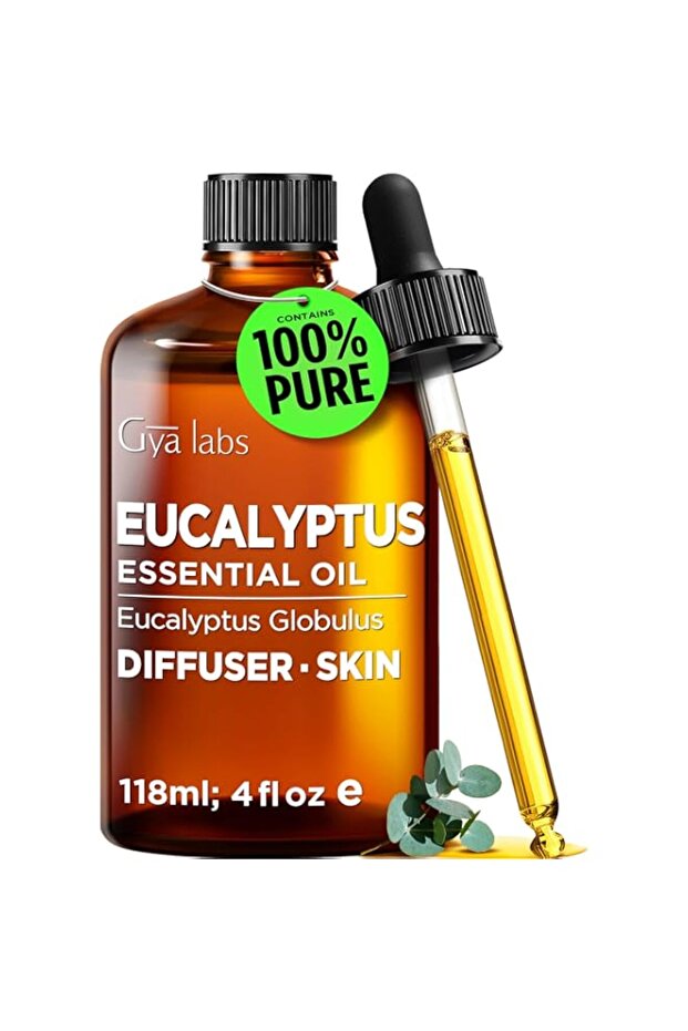 Gya Labs Eucalyptus Essential Oil - 118 ml - for Hair, Skin, Diffuser, Aromatherapy & DIY Candle Making Scent