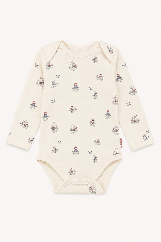 Baby Krooboy Organic Theme Long Sleeve Baby Bodysuit 14011