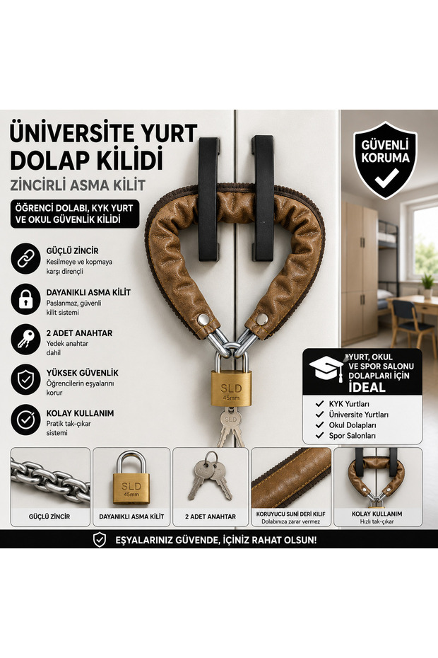 Brown University Dormitory Cabinet Lock Chain Padlock – Student Cabinet, Kyk Dormitory and School Security Lock
