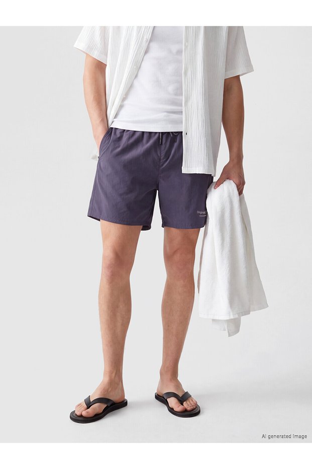 Lcw Swimwear Purple Short Length Printed Men's Swim Shorts
