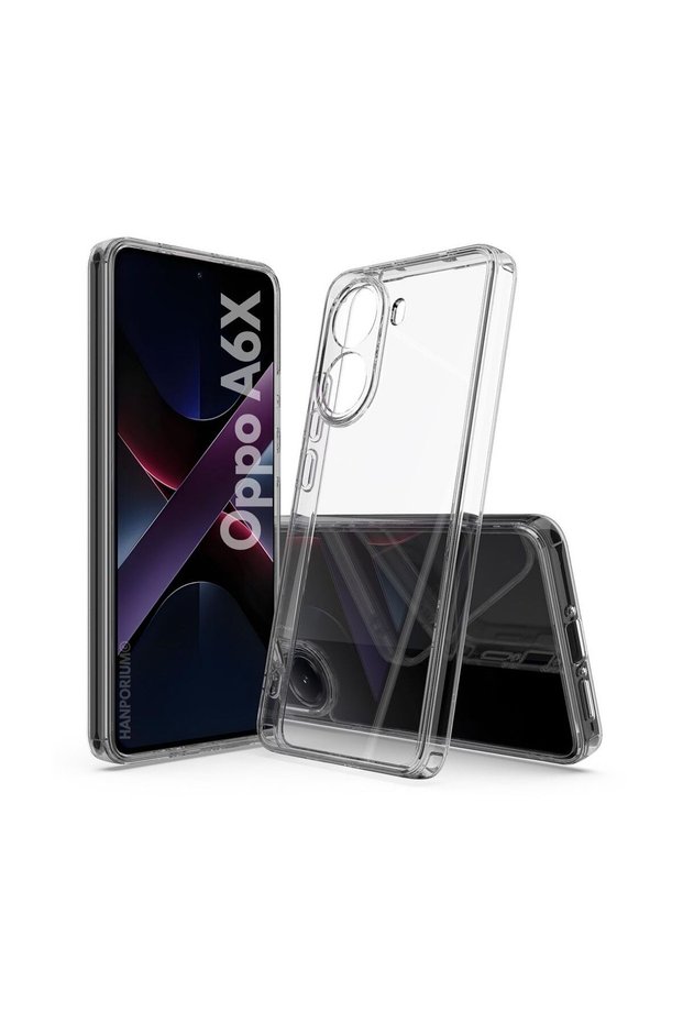 Oppo A6X Compatible Silicone Case - Pastel Color Tone Flexible Cover with Camera Protection - Transparent