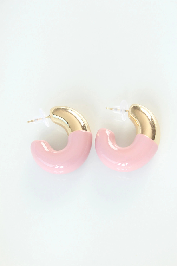 Ccb Dried Rose Gold Double Color Earrings