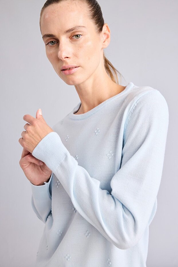 Regular Fit Crew Neck Knitwear Basic Sweater F4084Ax26Wn