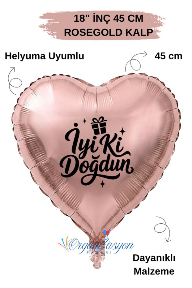 18 Inch Rose Gold Heart Foil Balloon |   Happy Birthday Gift Box Printed |   Birthday Party Decoration Balloon