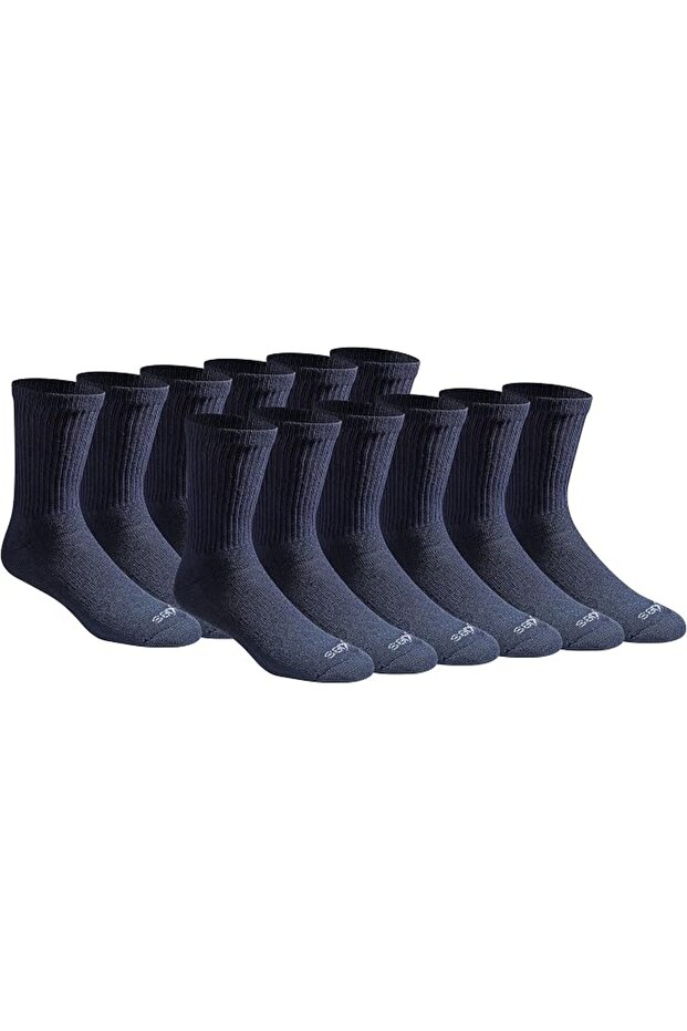 جوارب دراي تيك اسينشال للرجال للتحكم في الرطوبة متوفرة بمقاس ميديوم - 2 اكس لارج M-XXL (6، 12 زوج) م