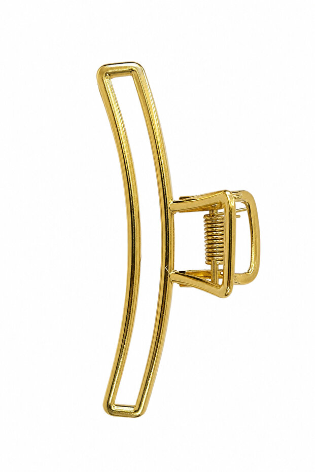 Yellow Metallic Oversized Hair Clip Stylish and Modern Design for Women