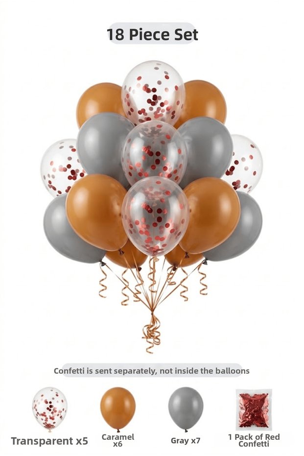 Gray Transparent Balloon Set 18 Pieces Adult Birthday Decoration Party Decoration